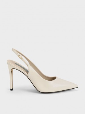Charles & Keith Stiletto Heel Destalonadas Pumps Rosas | 6740215-BO
