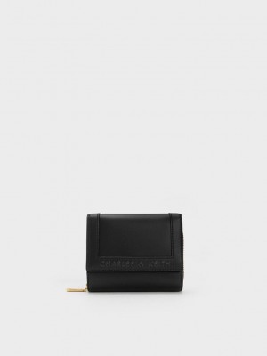 Charles & Keith Stitch-Trim Front Flap Wallet Negros | 9301628-WD