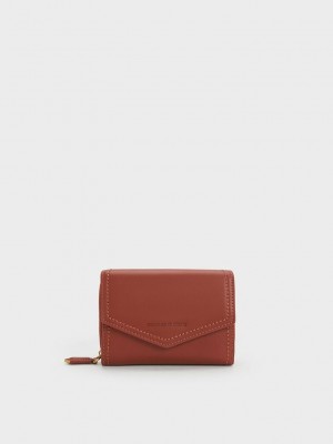Charles & Keith Stitch Trim Envelope Wallet Beige | 5638427-LB