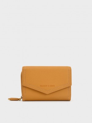 Charles & Keith Stitch Trim Envelope Wallet Naranjas | 5948706-BU