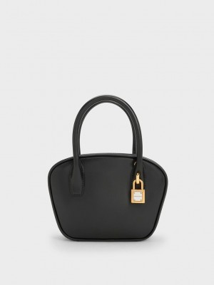 Charles & Keith Suki Padlock Tote Bag Negros | 7056328-ZU