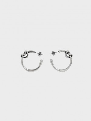 Charles & Keith Swarovski Crystal Embellished Heart Hoop Earrings Plateados | 2967451-UW