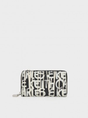 Charles & Keith Swing Graffiti-Print Long Wallet Multicolor | 3512986-MB
