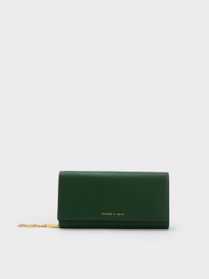 Charles & Keith Tassel Detail Long Wallet Verdes Oscuro | 3764018-IM