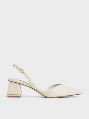 Charles & Keith Trapeze Heel Destalonadas Pumps Rosas | 4150823-YD