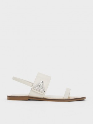 Charles & Keith Trice Double Correa Sandals Rosas | 6854702-ZJ