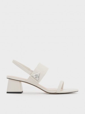 Charles & Keith Trice Metallic Accent Block Heel Sandals Rosas | 7682301-LO