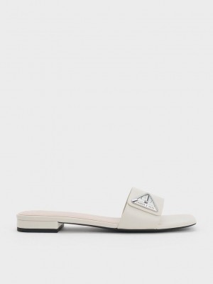 Charles & Keith Trice Metallic Accent Chanclas Sandals Rosas | 1865937-XB