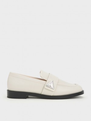 Charles & Keith Trice Metallic Accent Loafers Rosas | 8351726-US