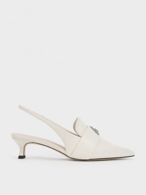 Charles & Keith Trice Metallic Accent Pointed-Puntera Destalonadas Pumps Rosas | 0264178-YL