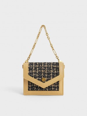 Charles & Keith Tweed Chain-Link Cardholder Multicolor | 4293687-KW