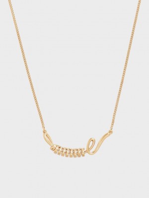 Charles & Keith Twist Princess Necklace Dorados | 8190753-ZN