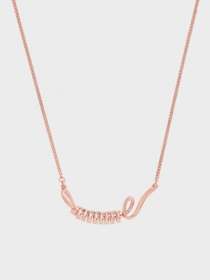 Charles & Keith Twist Princess Necklace Rosas Dorados | 4968751-ZG