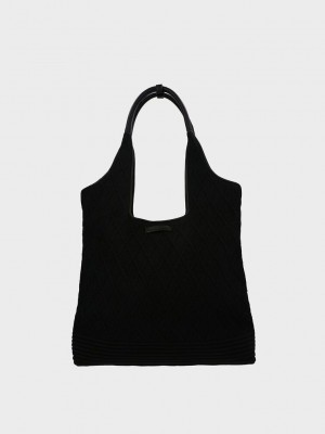 Charles & Keith Willa De Punto Tote Bag Negros | 7290563-KA