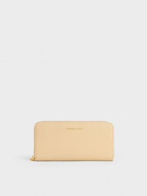 Charles & Keith Zip-Around Long Wallet Beige | 0683192-GN