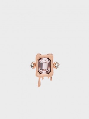 Charles & Keith Zira Crystal Sculptural Ring Rosas Dorados | 0165938-CE