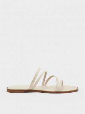 Charles & Keith lliana Tiras Chanclas Sandals Rosas | 6092385-RB